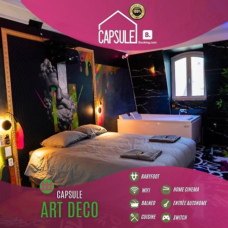 Capsule Art Deco - Jacuzzi - Netflix - Home Cinema - Arcade De Jeux & Nintendo Switch - 2 Chambres - Filet Suspendu Valenciennes Kültér fotó